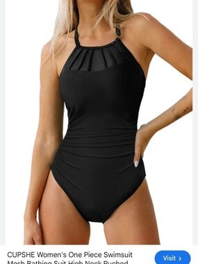 Cupshe one piece swim high neck nwt